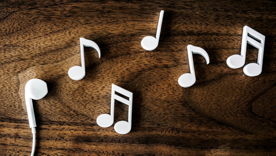 musica notas banco de imagens