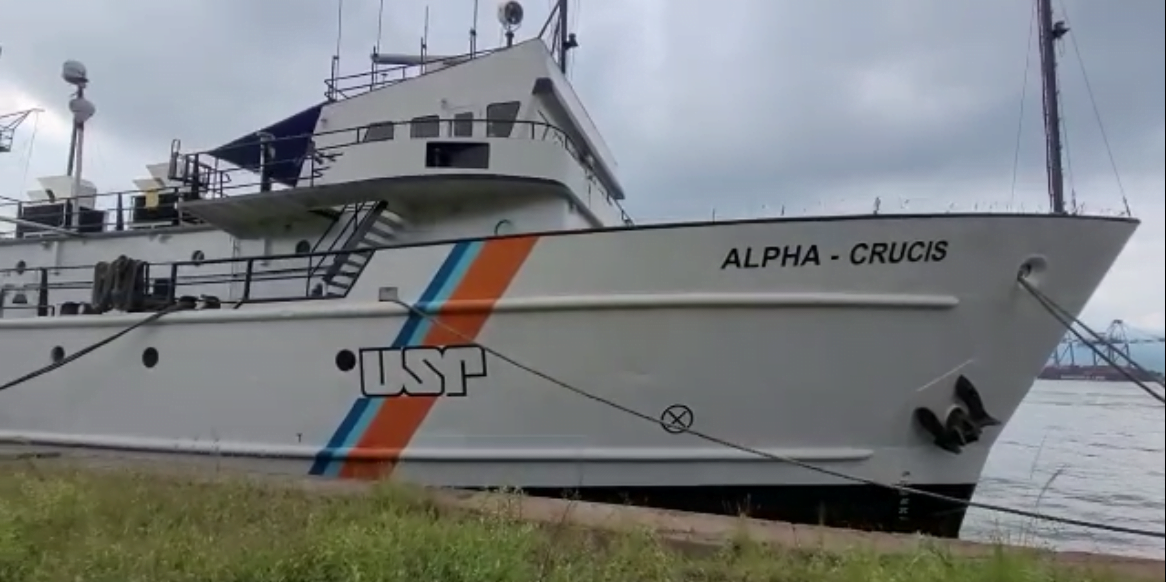 Navio da USP em Santos | Foto: reprodução