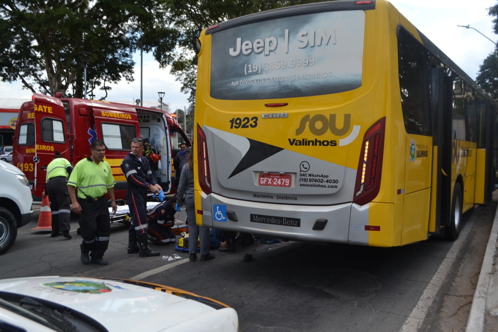Idoso é atropelado por ônibus em Valinhos