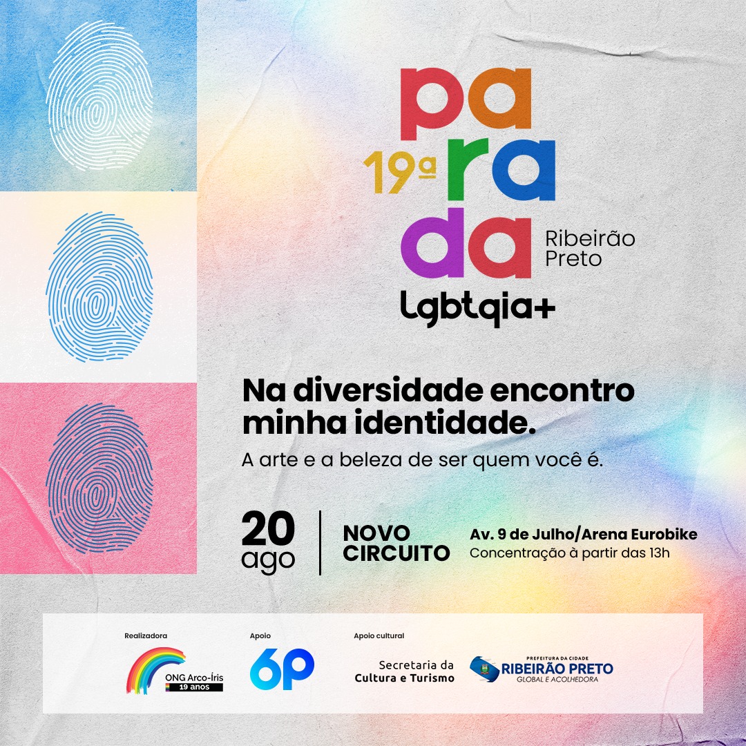 Domingo tem Parada LGBTQIAN+ em Ribeirão