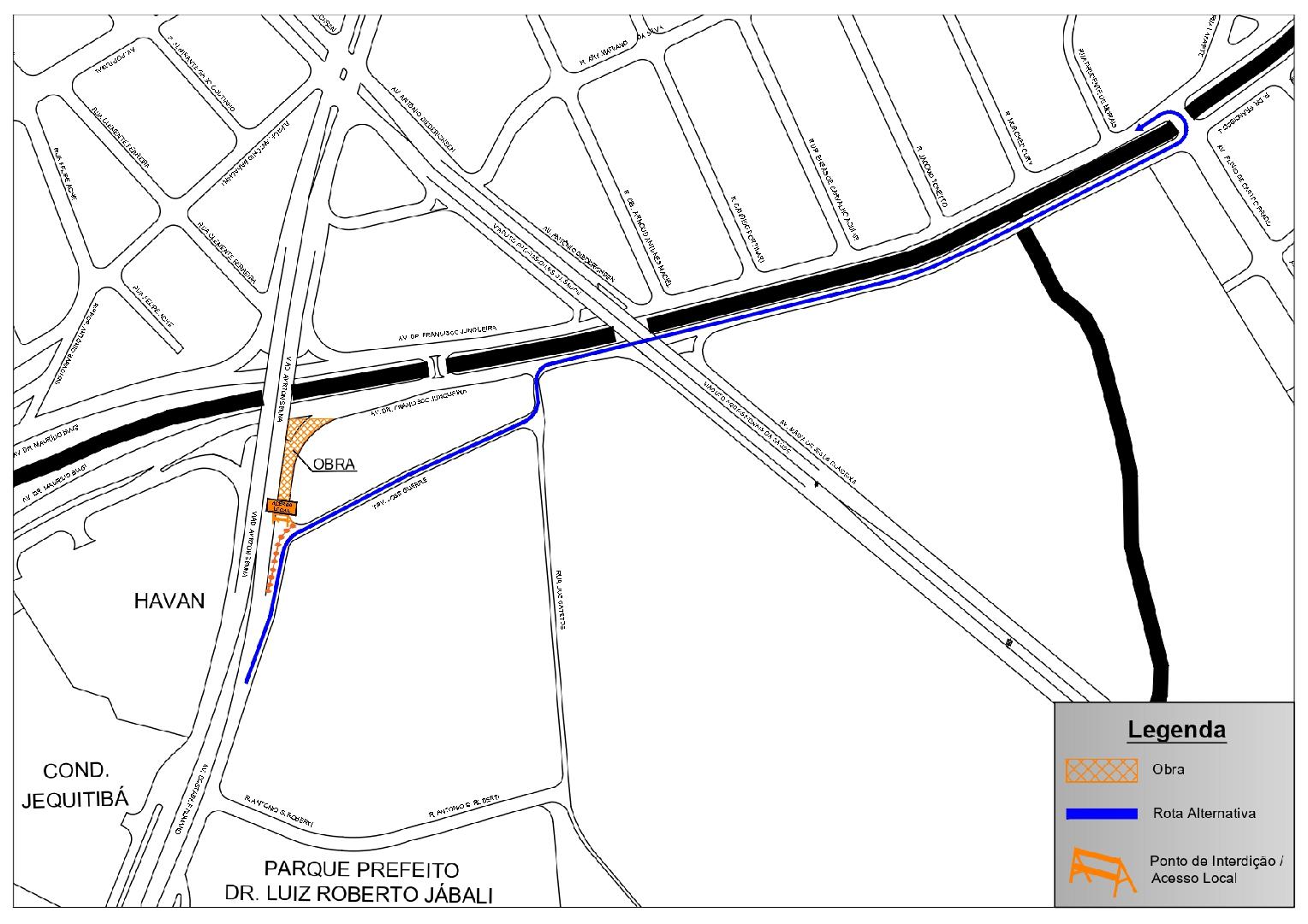 Interdição da alça de acesso para Francisco Junqueira