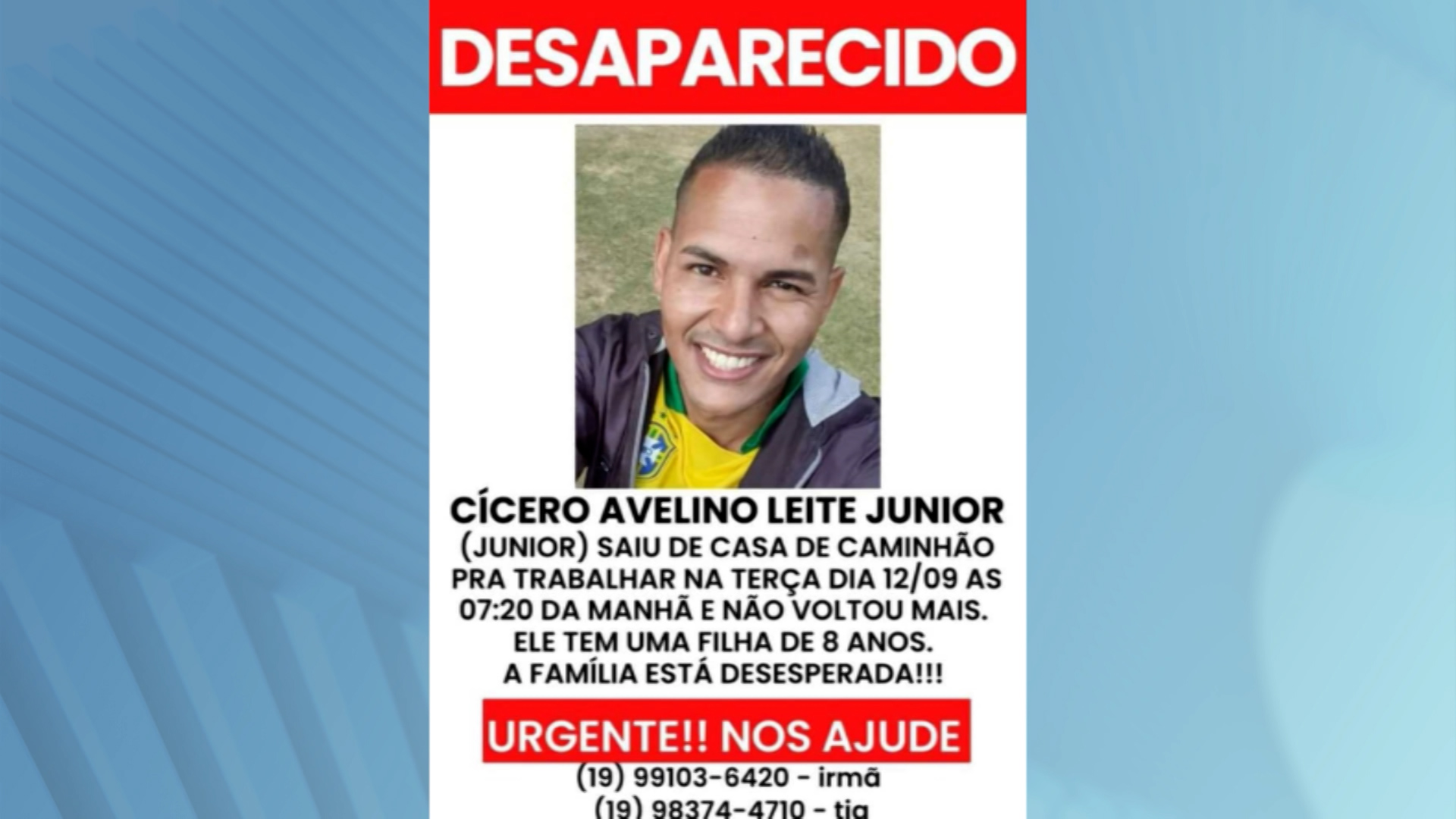 Caminhoneiro de Hortolândia está desaparecido há 5 dias