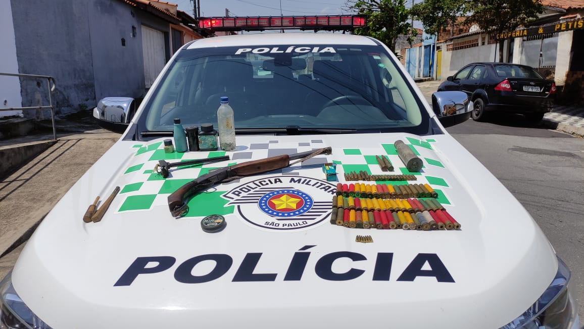 APREENÇÃO DE ARMA DE FOGO LORENA 1 PM ambiental apreende arma de fogo usada para caça