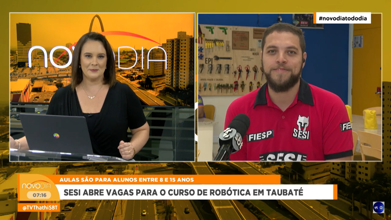 O SESI Taubaté está com inscrições abertas para o curso de robótica destinado a crianças e adolescentes de 8 a 15 anos em toda a cidade.