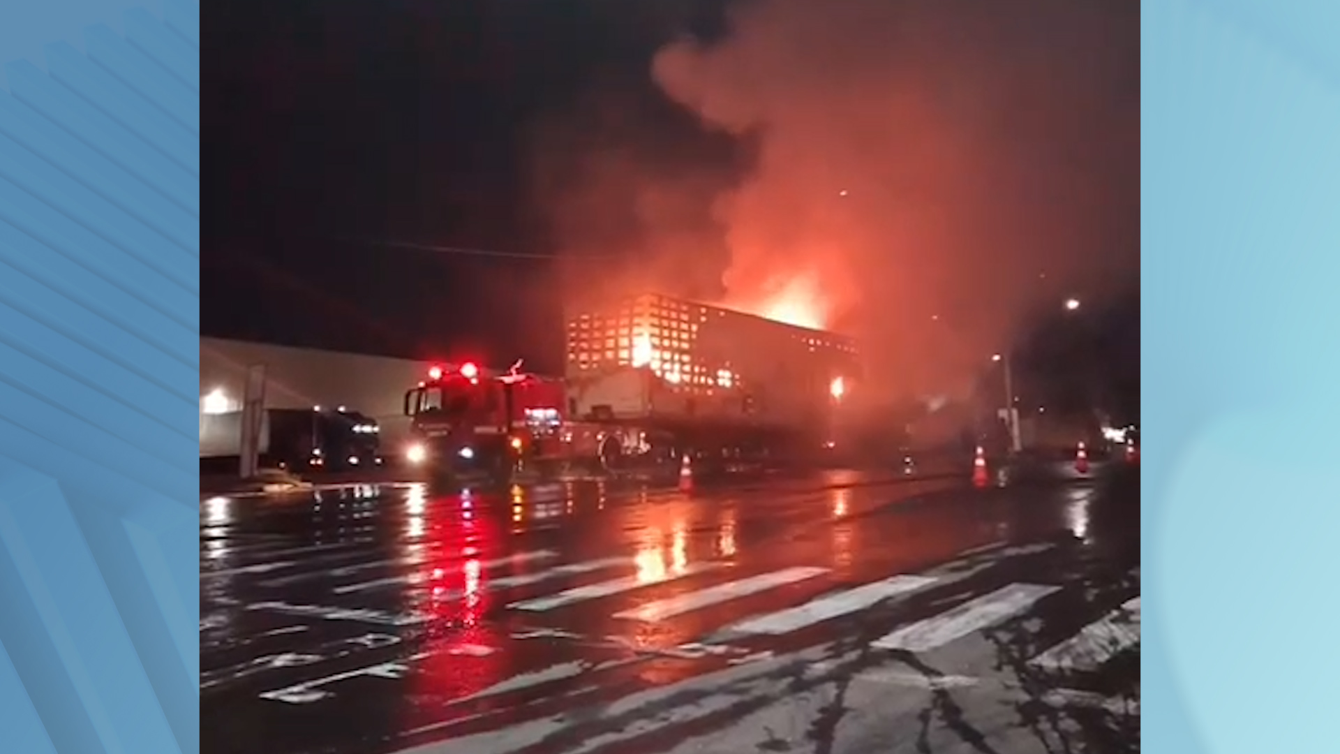 Incêndio em carreta mobiliza Corpo de Bombeiros em Campinas
