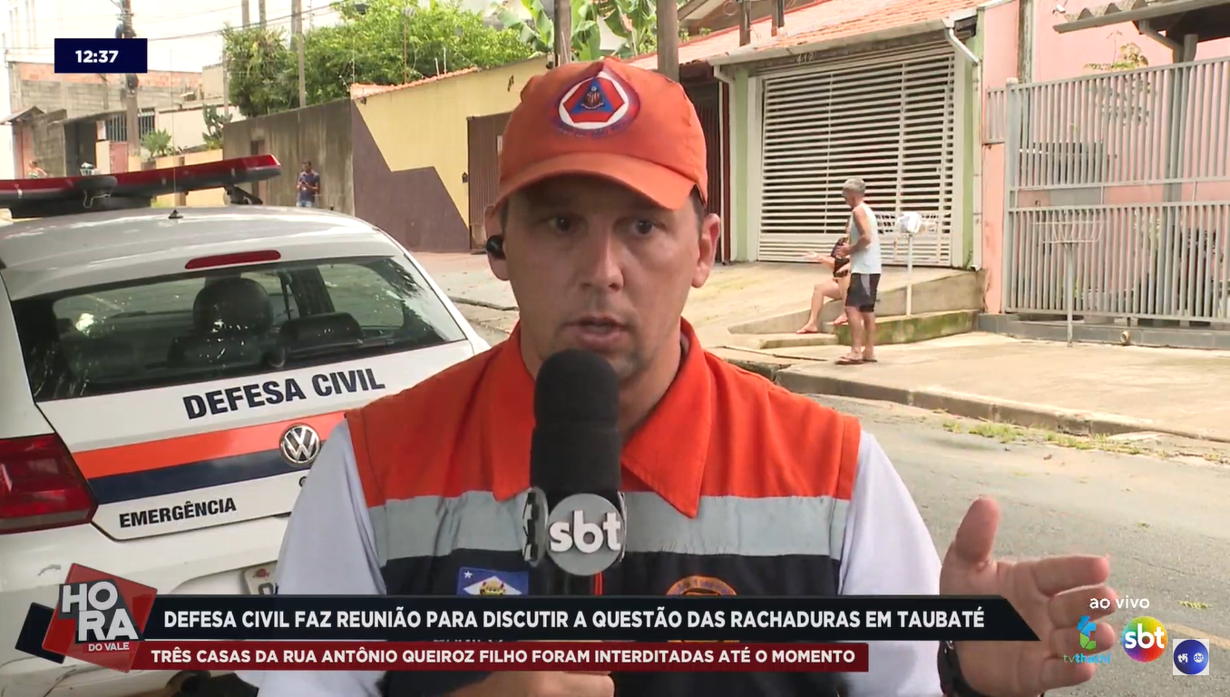 Defesa Civil faz reunião para discutir sobre rachaduras em avenida de Taubaté