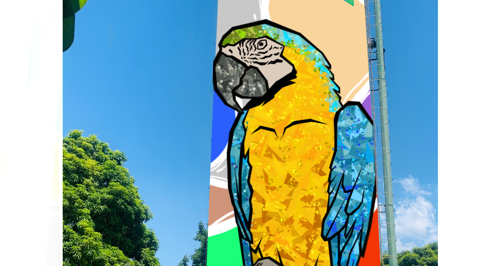 Kranium pinta mural de graffiti a 20 metros de altura em Hortolândia Kranium pinta mural de graffiti a 20 metros de altura em Hortolândia