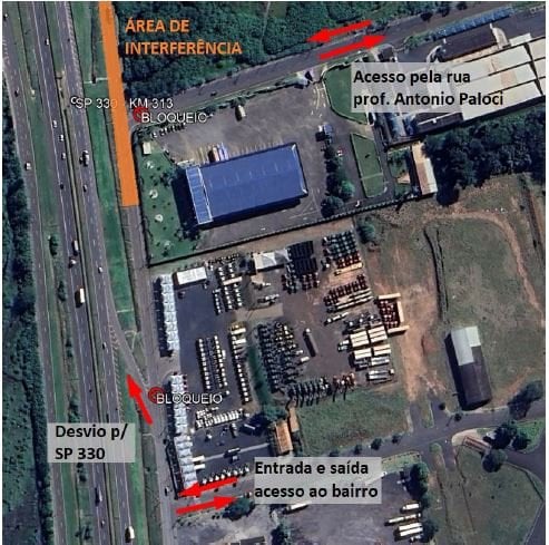 interdição na marginal da Anhanguera próximo ao Jardim Ouro Branco