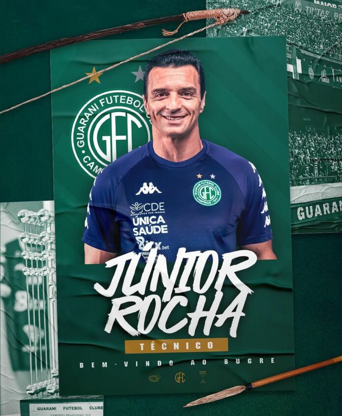 Júnior Rocha é oficializado como treinador do Guarani. Foto: Reprodução/@guaranifc_oficial