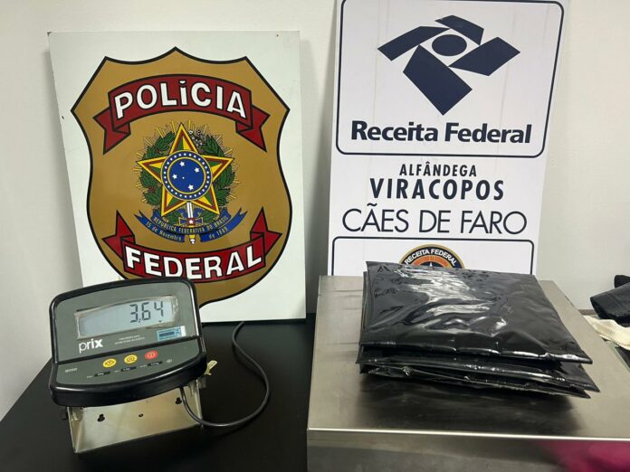 Passageira é presa com 3,6kg de cocaína em Viracopos