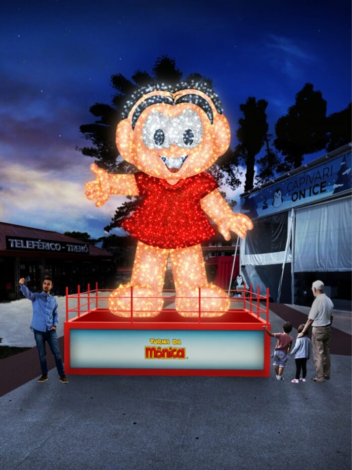 Parque Capivari, em Campos do Jordão, recebe decoração de natal com tema da Turma da Mônica