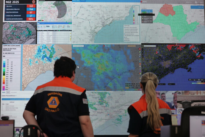 Defesa Civil monitora o tempo | Divulgação/Governo de São Paulo Defesa Civil monitora o tempo | Divulgação/Governo de São Paulo