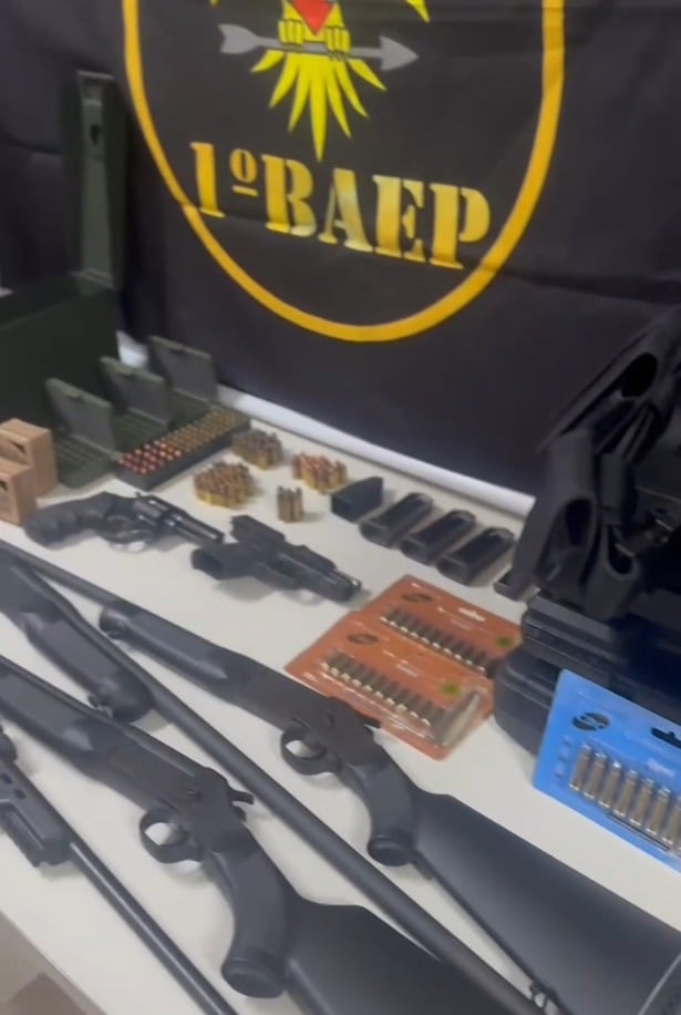 Mulher é presa com arsenal em casa de ex-policial penal investigado por tentativa de homicídio Mulher é presa com arsenal em casa de ex-policial penal investigado por tentativa de homicídio