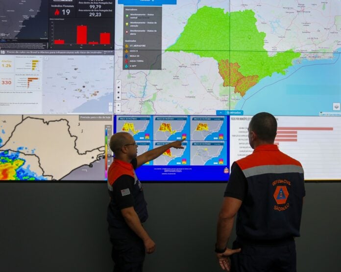 Monitoramento da Defesa Civil de São Paulo | Foto: Divulgação/Governo de SP