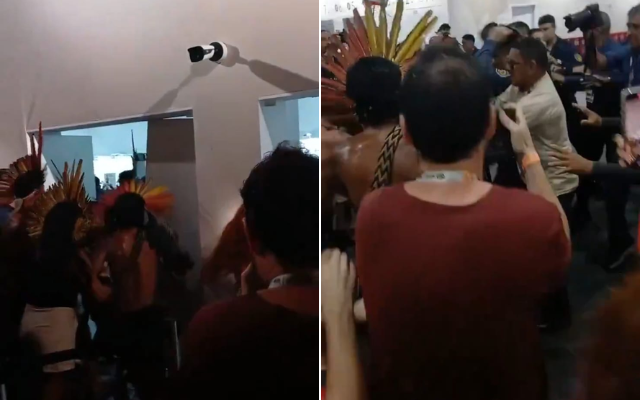 Confusão aconteceu em uma área restrita da COP30 | Foto: Reprodução/redes sociais