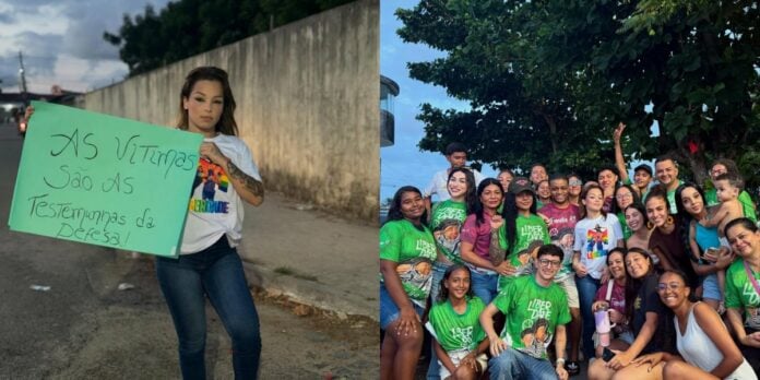 FOTO_NOTICIA_2 Protesto liderado por Kamylinha pede liberdade de Hytalo Santos e Israel Vicente em frente ao presídio do Roger