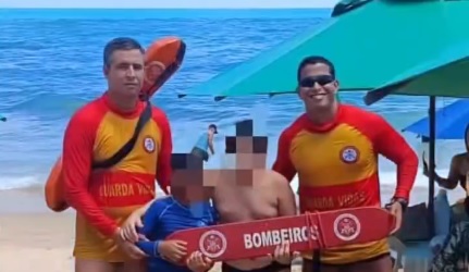 Children rescued at Coqueirinho beach by Corpo de Bombeiros