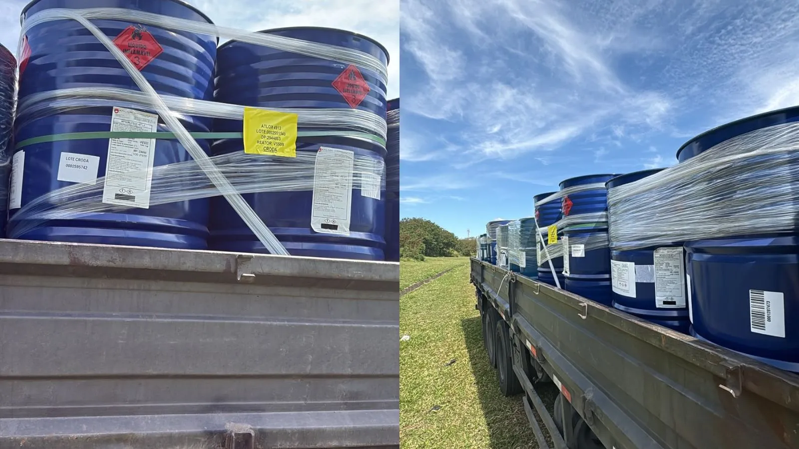 Motorista é preso ao transportar produto químico perigoso em embalgens reutilizadas