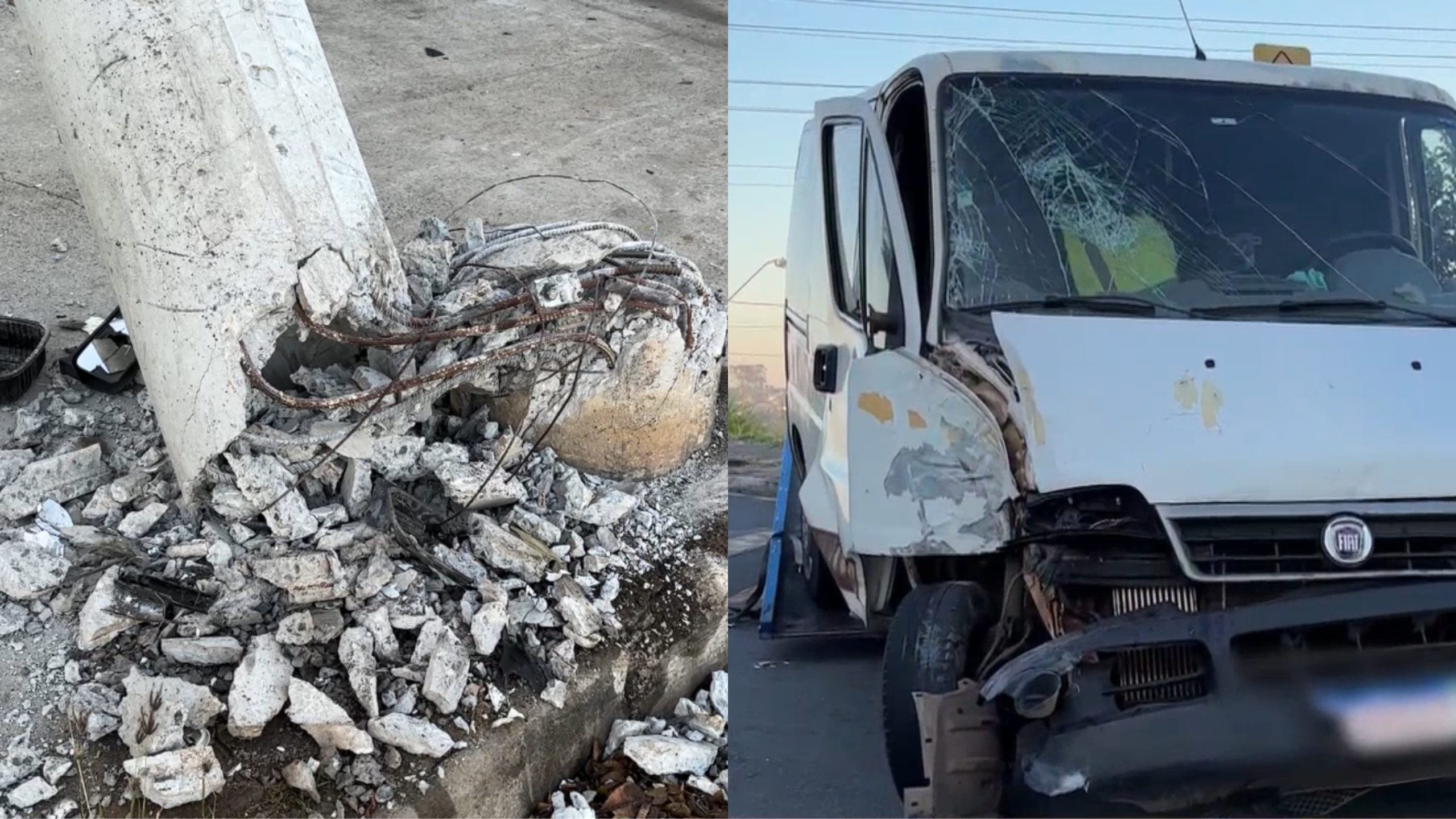 Motorista perde o controle, atinge poste e deixa moradores do Jardim Paraíso de Viracopos sem energia