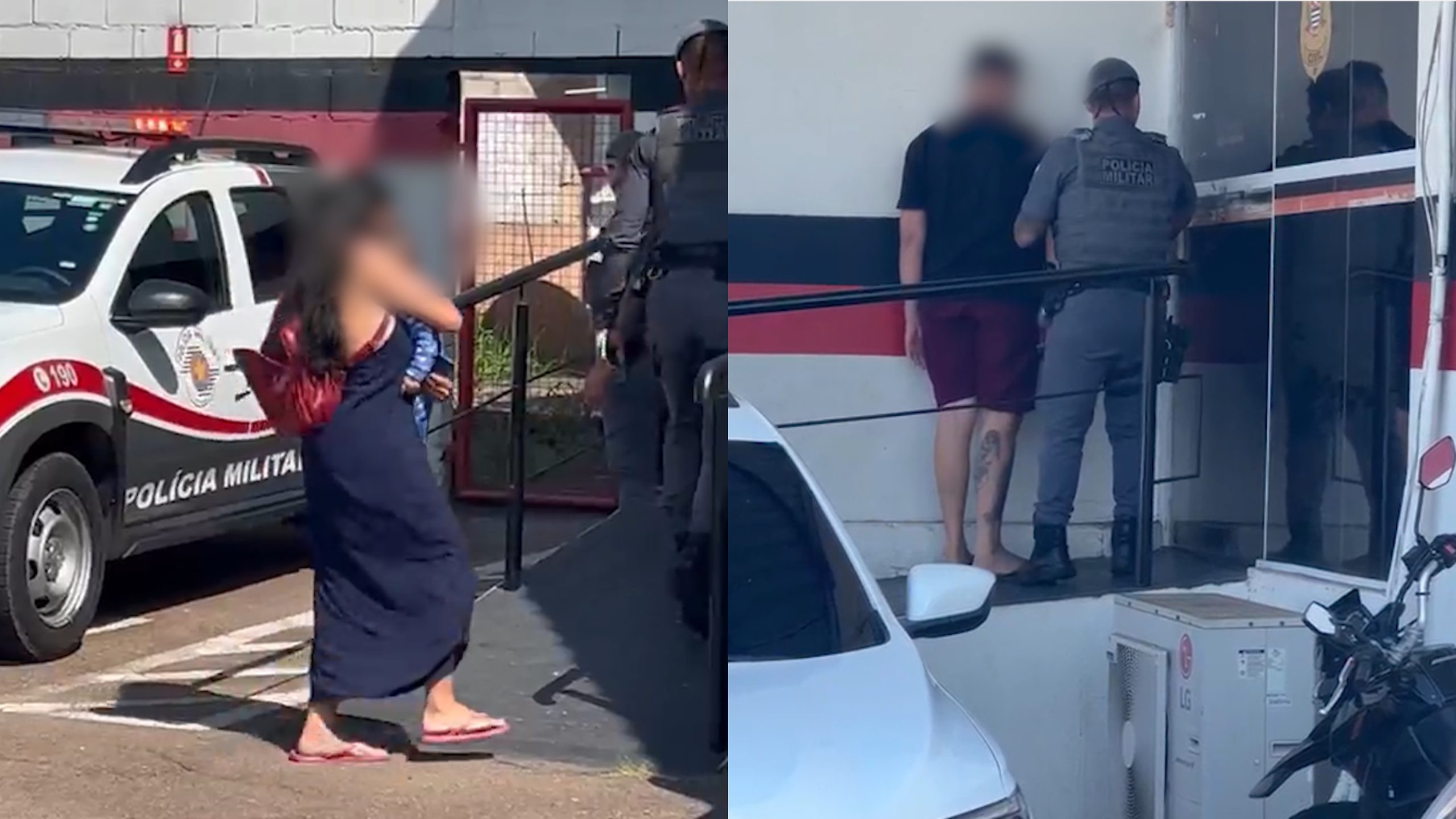 Polícia encontra mulher sentada na calçada com as malas feitas e criança no colo após sofrer violência doméstica