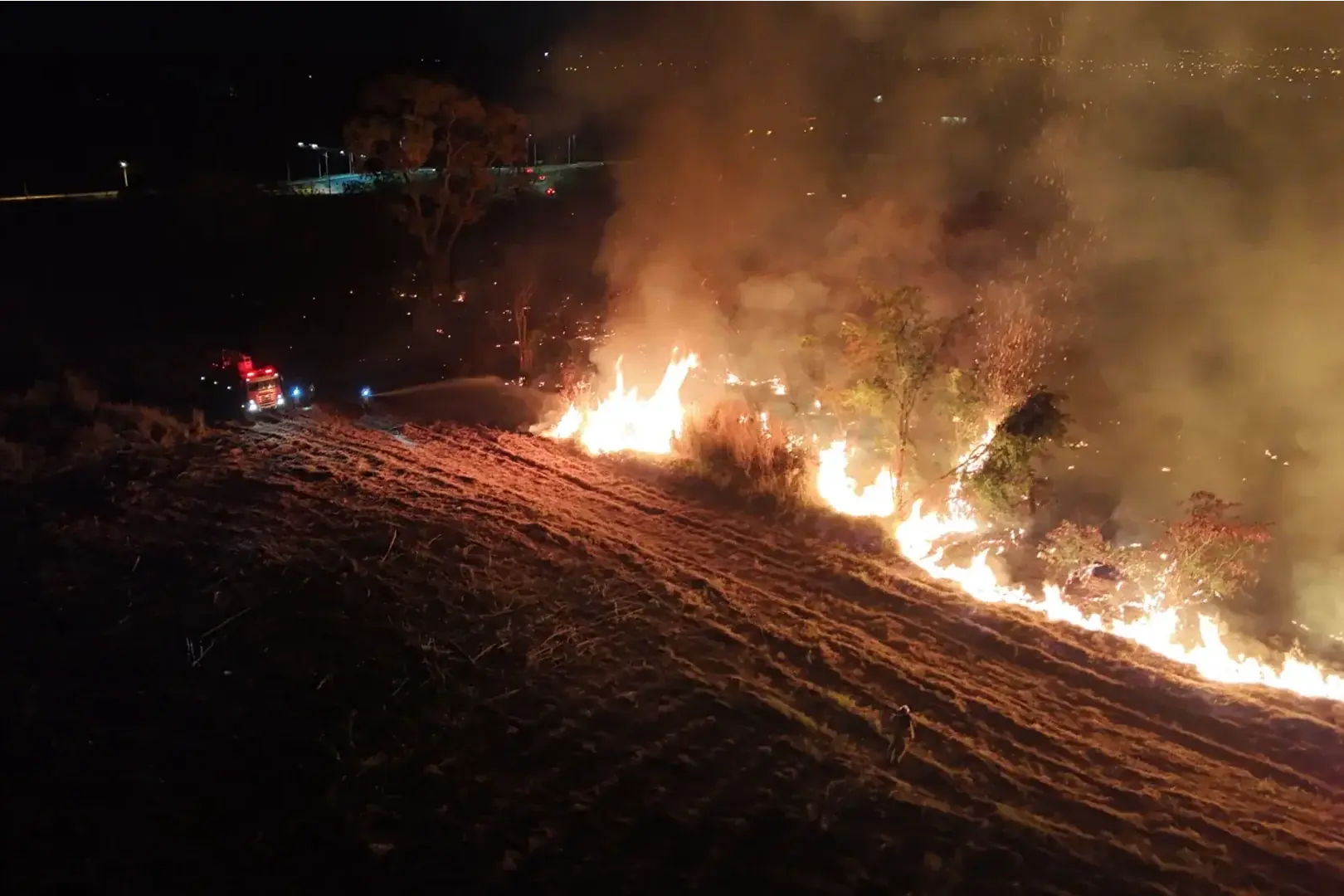 Incêndio consome 40 mil metros quadrados de vegetação na região