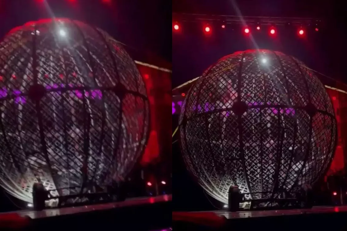 Acidente no “Globo da Morte” em circo deixa dois motociclistas feridos em Santos