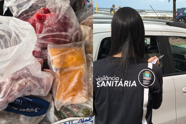 Cerca de 50 kg de alimentos vencidos são apreendidos em operação que interditou quiosques em Mongaguá
